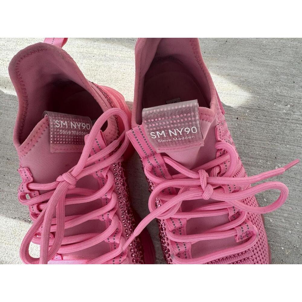 Steve Madden Maxima Pink Rhinestone Sneakers Women’s 7M SM NY90 Chunky Sole...‎ - Picture 11 of 14